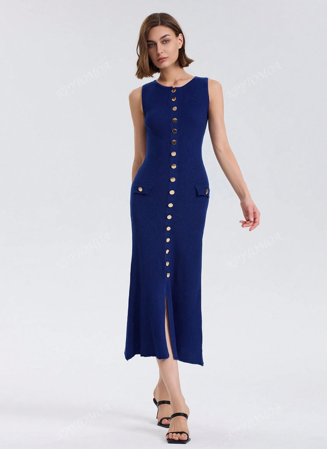 🌷 Fitted Elegance Ribbed Knit Dress