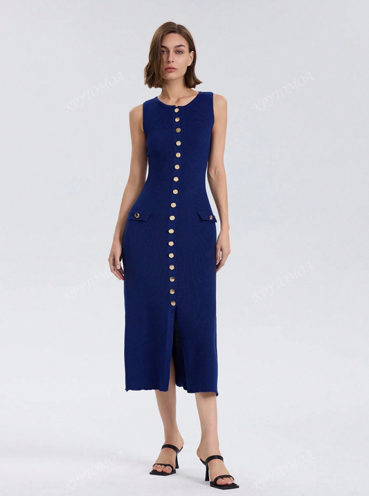 🌷 Fitted Elegance Ribbed Knit Dress